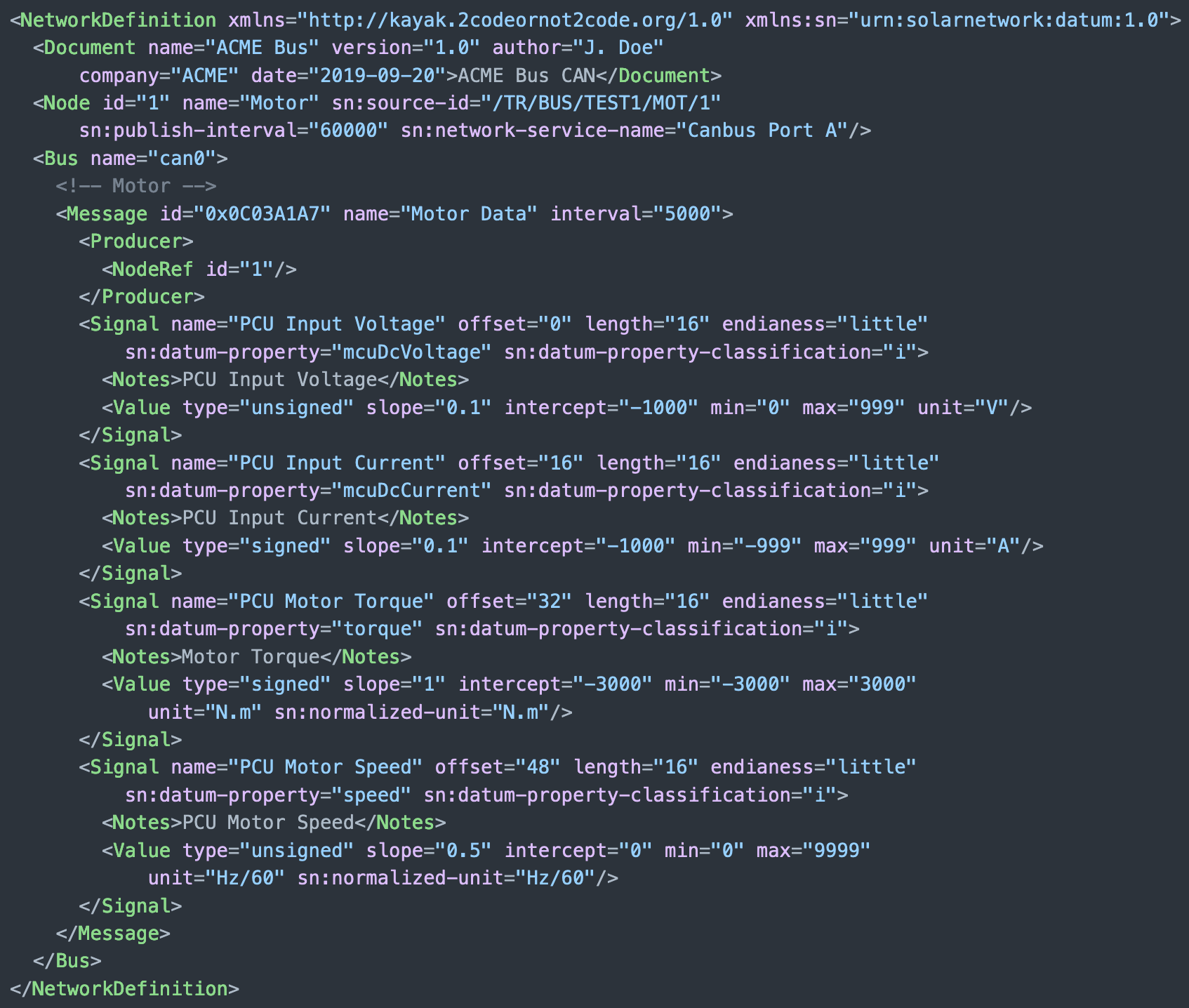SolarNetwork KCD XML example