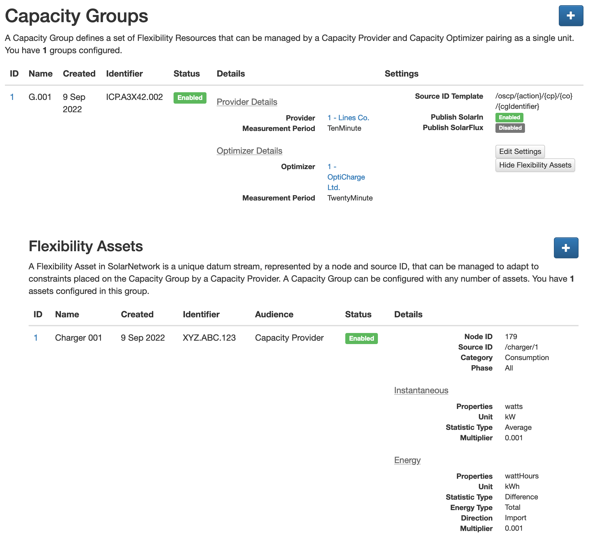 SolarUser OSCP Capacity Group UI
